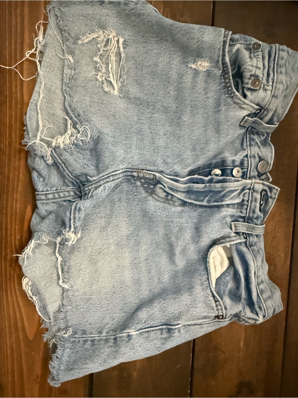 Levi's Light Blue Distressed Jean Shorts